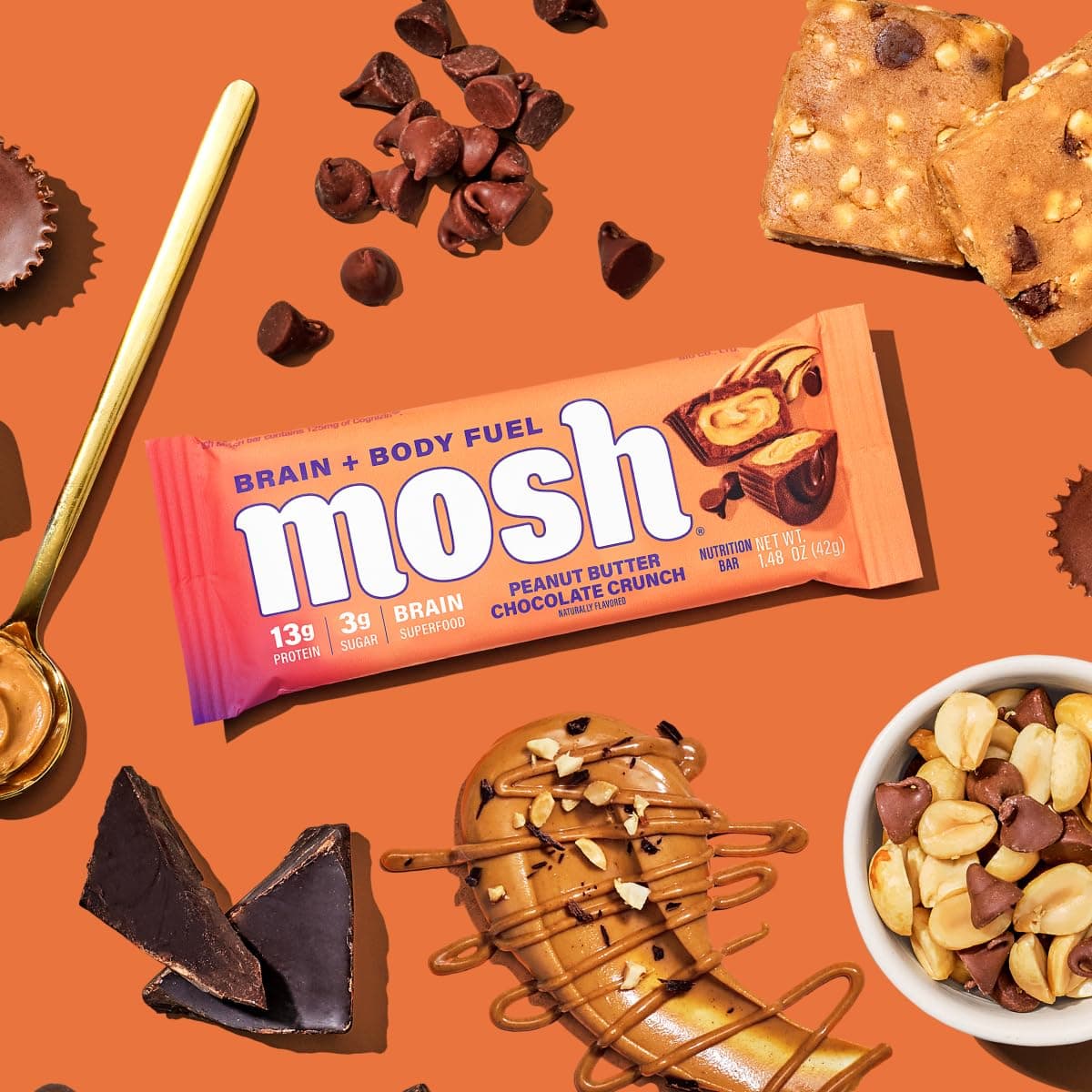 MOSH Peanut Butter Chocolate Keto Protein Bars (12 Count)