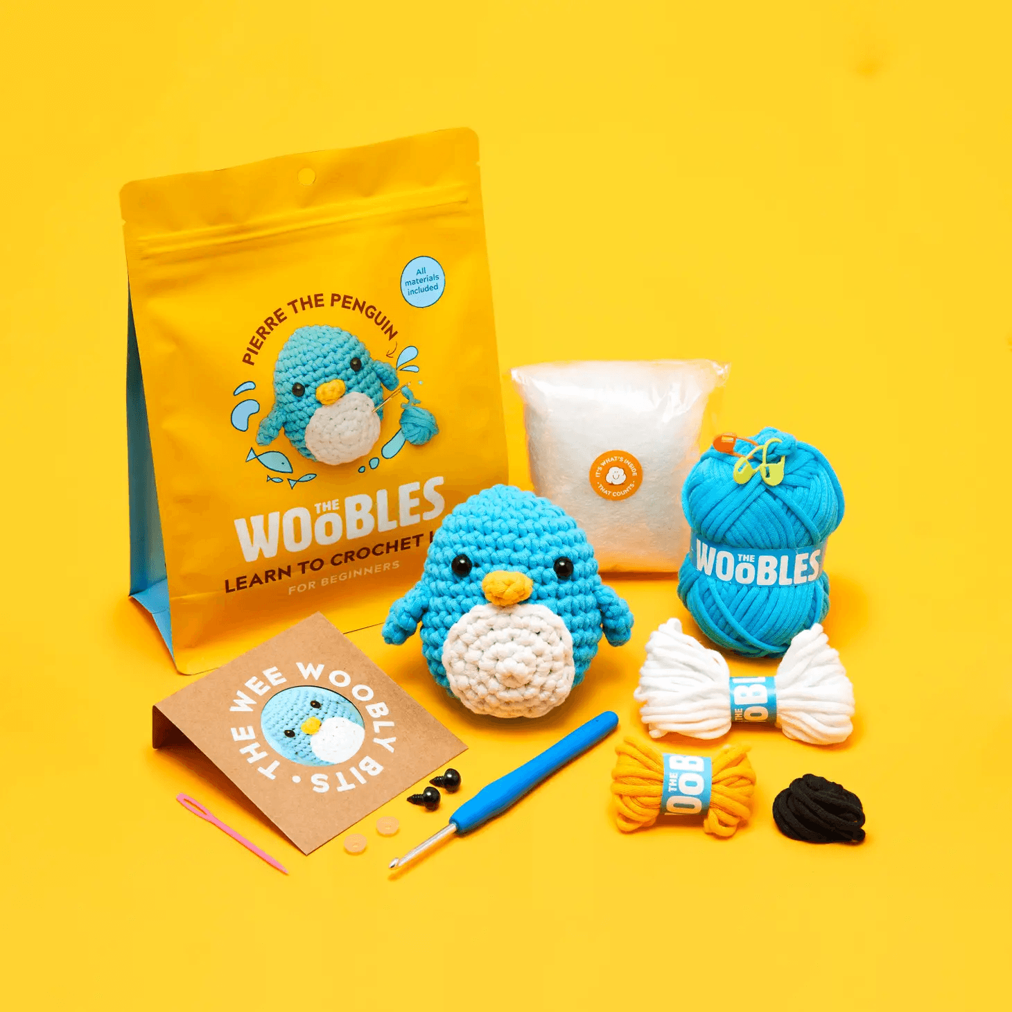The Woobles Beginner Crochet Kit - Pierre the Penguin