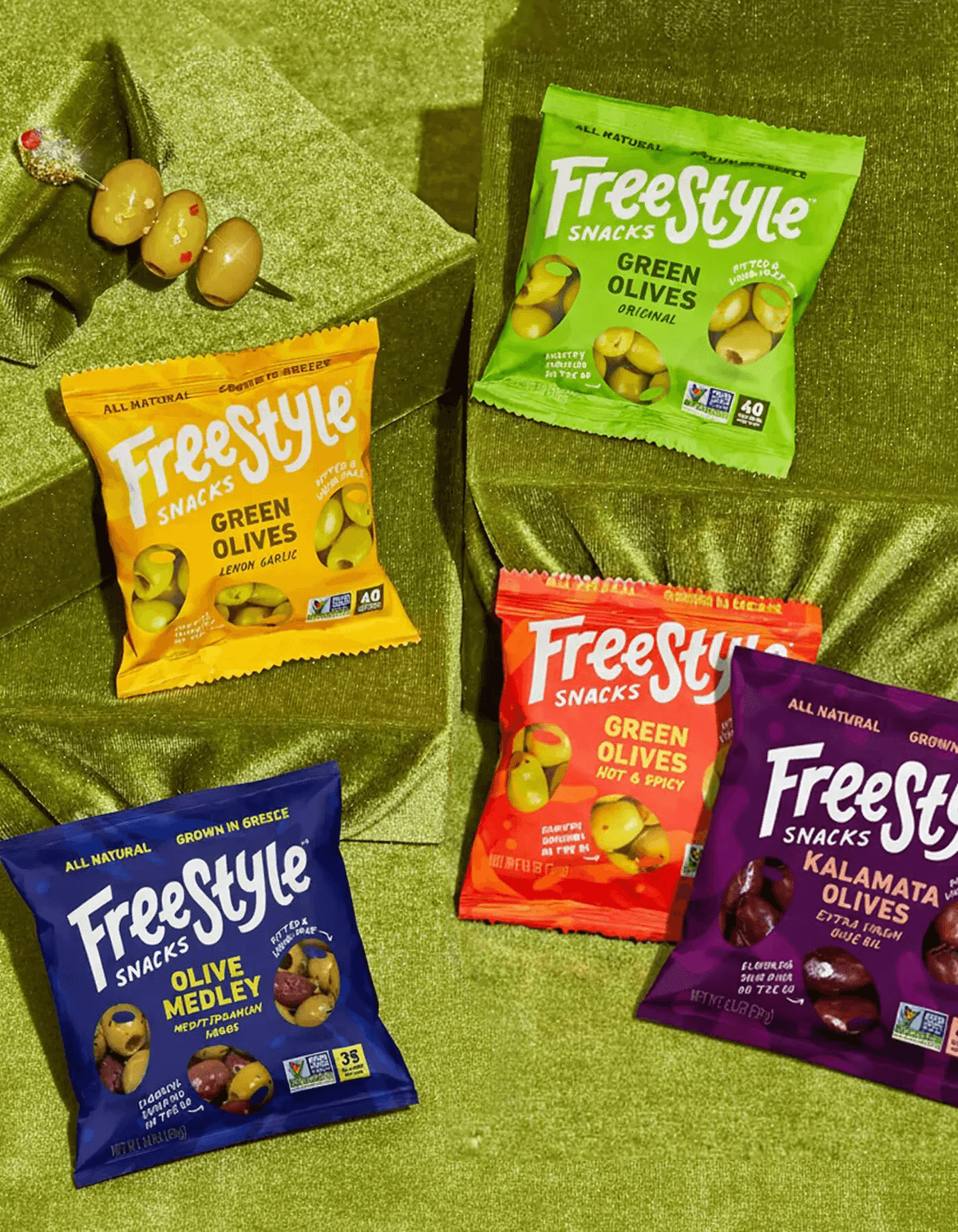 Freestyle Snacks Olive Variety Pack (6-Pack)